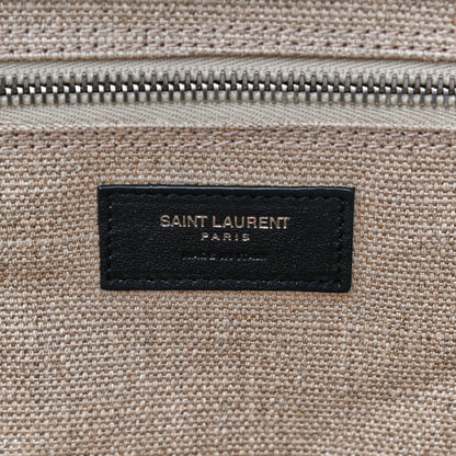 Saint Laurent Linen Calfskin Rive Gauche Tote Optic White 8 of 9