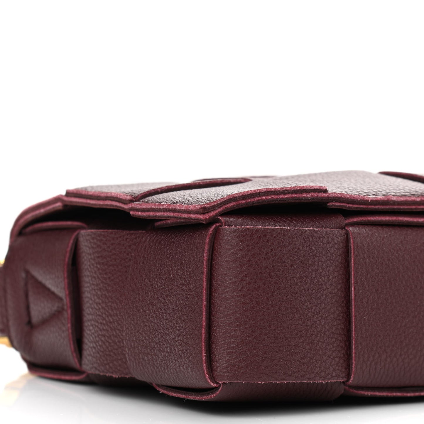 Grained Calfskin Maxi Intrecciato Cassette Crossbody Bag Bordeaux