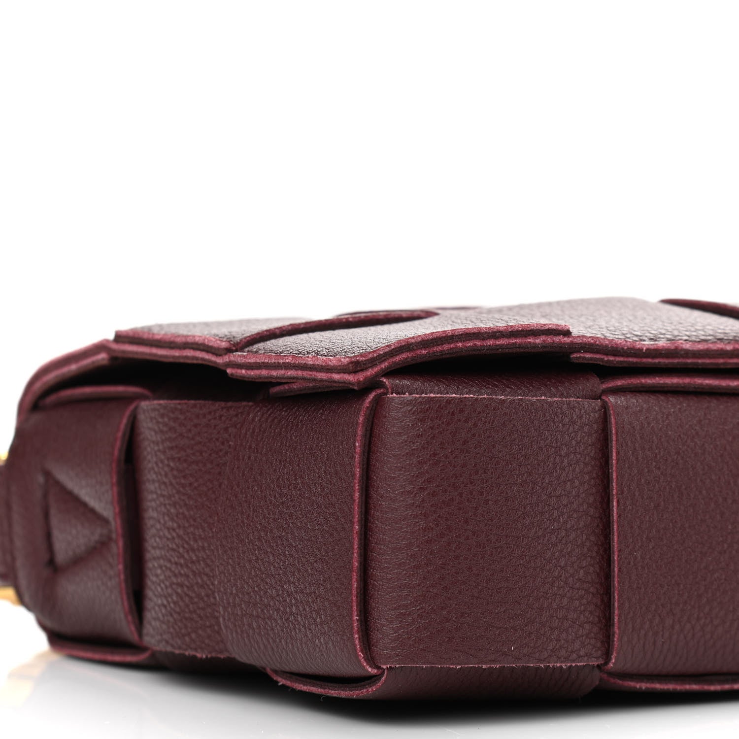 Bottega Veneta Grained Calfskin Maxi Intrecciato Cassette Crossbody Bag Bordeaux 9 of 10