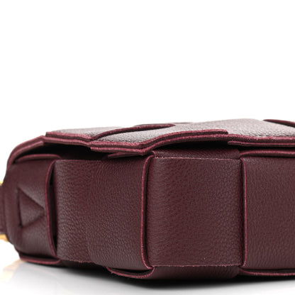 Bottega Veneta Grained Calfskin Maxi Intrecciato Cassette Crossbody Bag Bordeaux 9 of 10