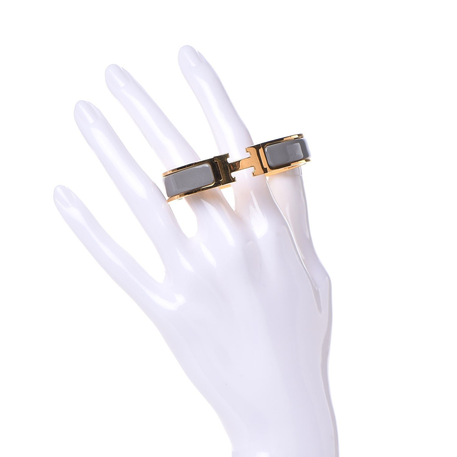 Hermes Enamel Narrow Clic Clac H Bracelet PM Gris Macadam 2 of 5
