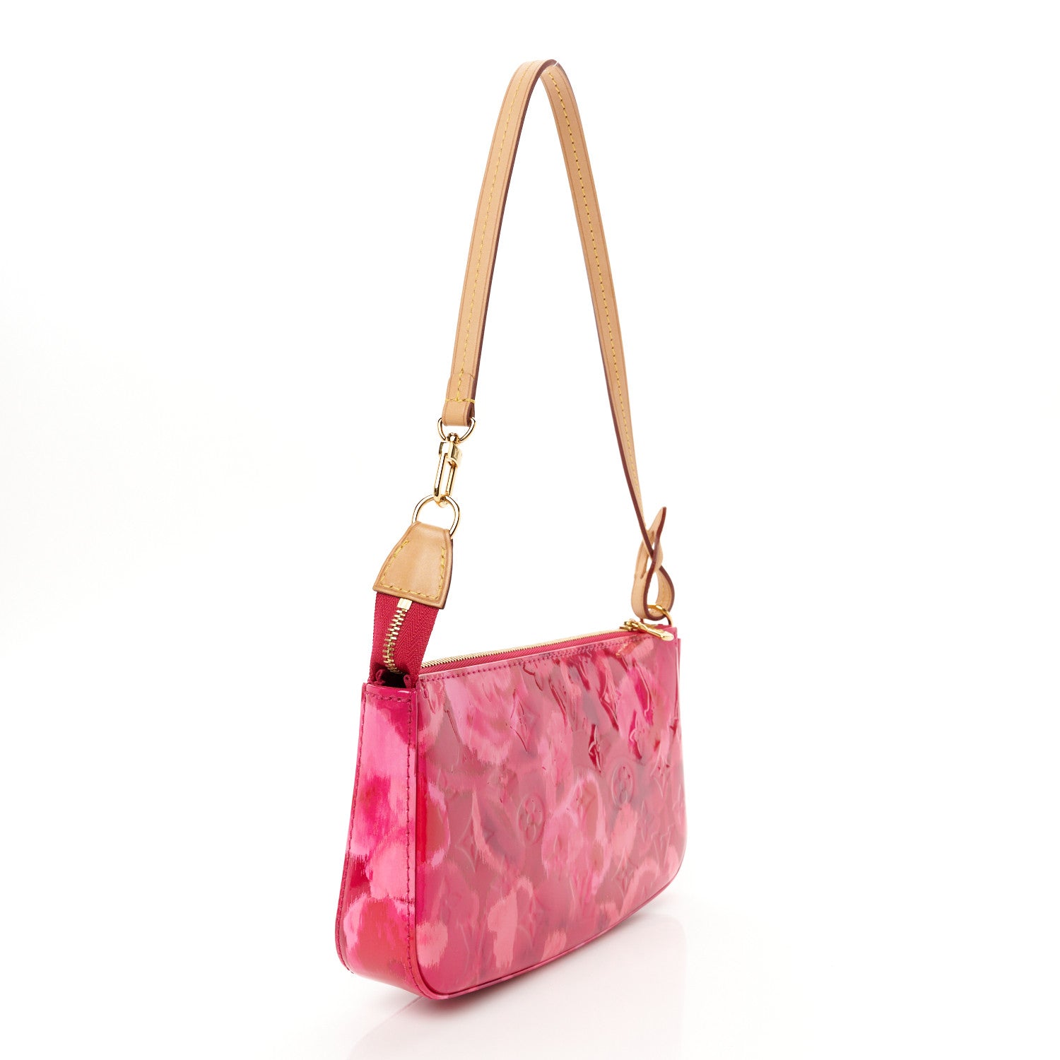 Louis Vuitton Vernis Ikat Pochette Accessories NM Rose Indien 3 of 10