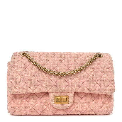 Chanel Wool Tweed Quilted 2.55 Reissue 225 Flap Light Pink 1 of 14