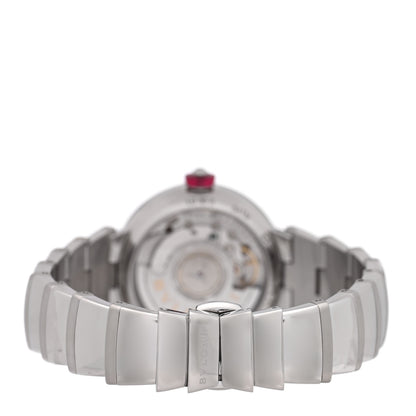 Bulgari Stainless Steel Diamond Mother of Pearl 33mm Lucea Automatic Watch 3 of 4