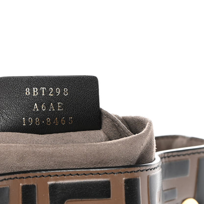 Fendi Vitello Grace F is Fendi Bi-Color FF 1974 Embossed Grande Mon Tresor Bucket Bag Maya Black Fragola 7 of 12