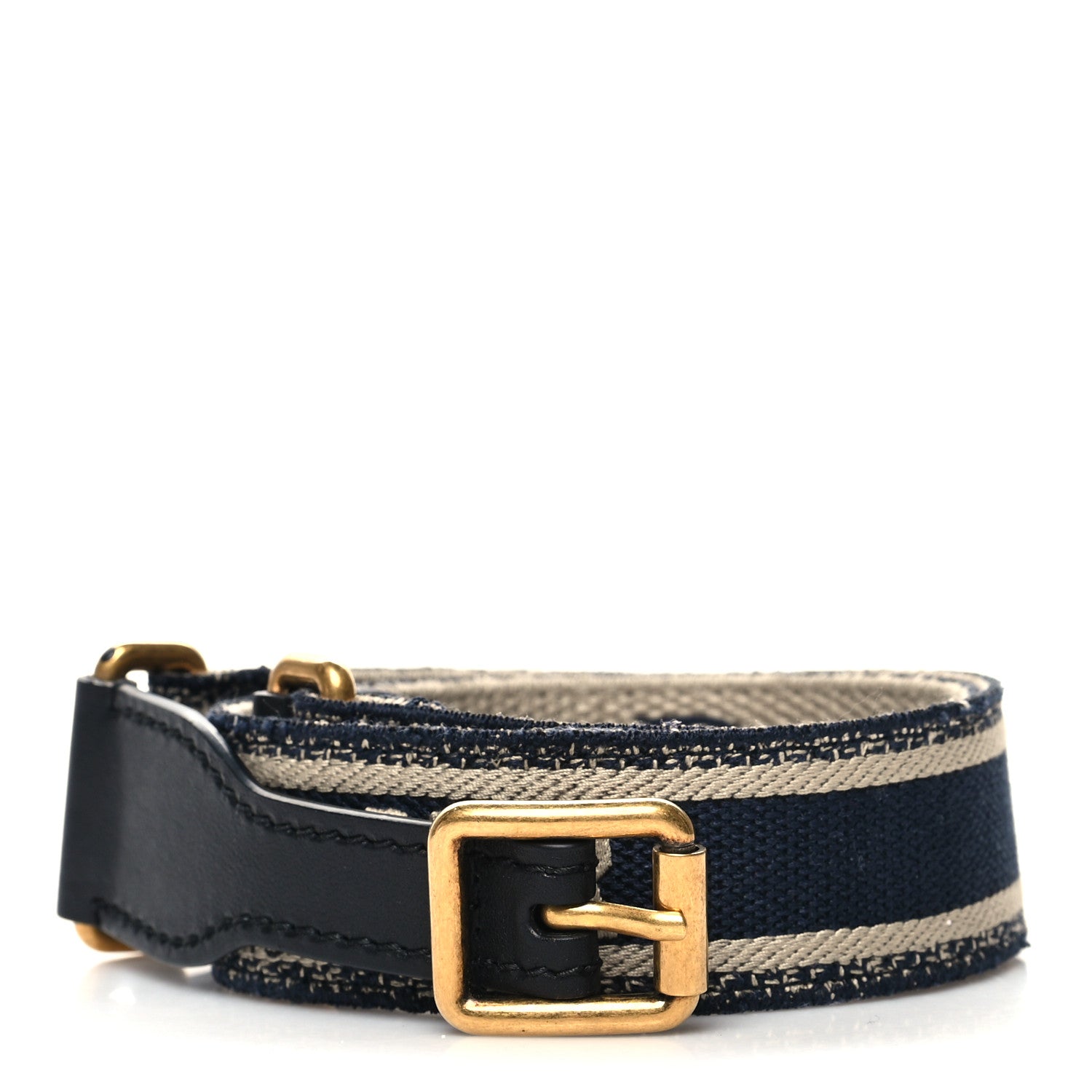 Christian Dior Canvas Embroidered Book Belt 85 34 Bleu 1 of 7