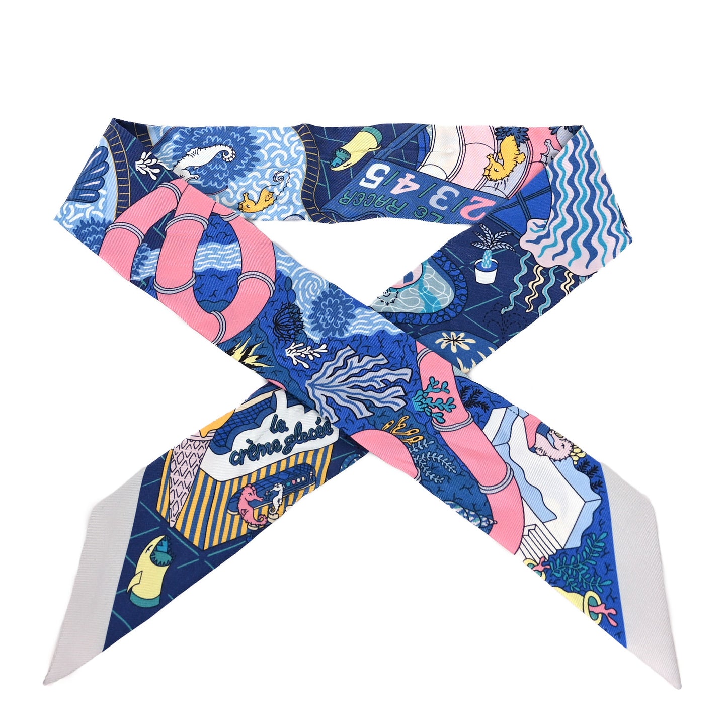 Silk Splash Park Twilly Bleu Rose Bonbon Jaune