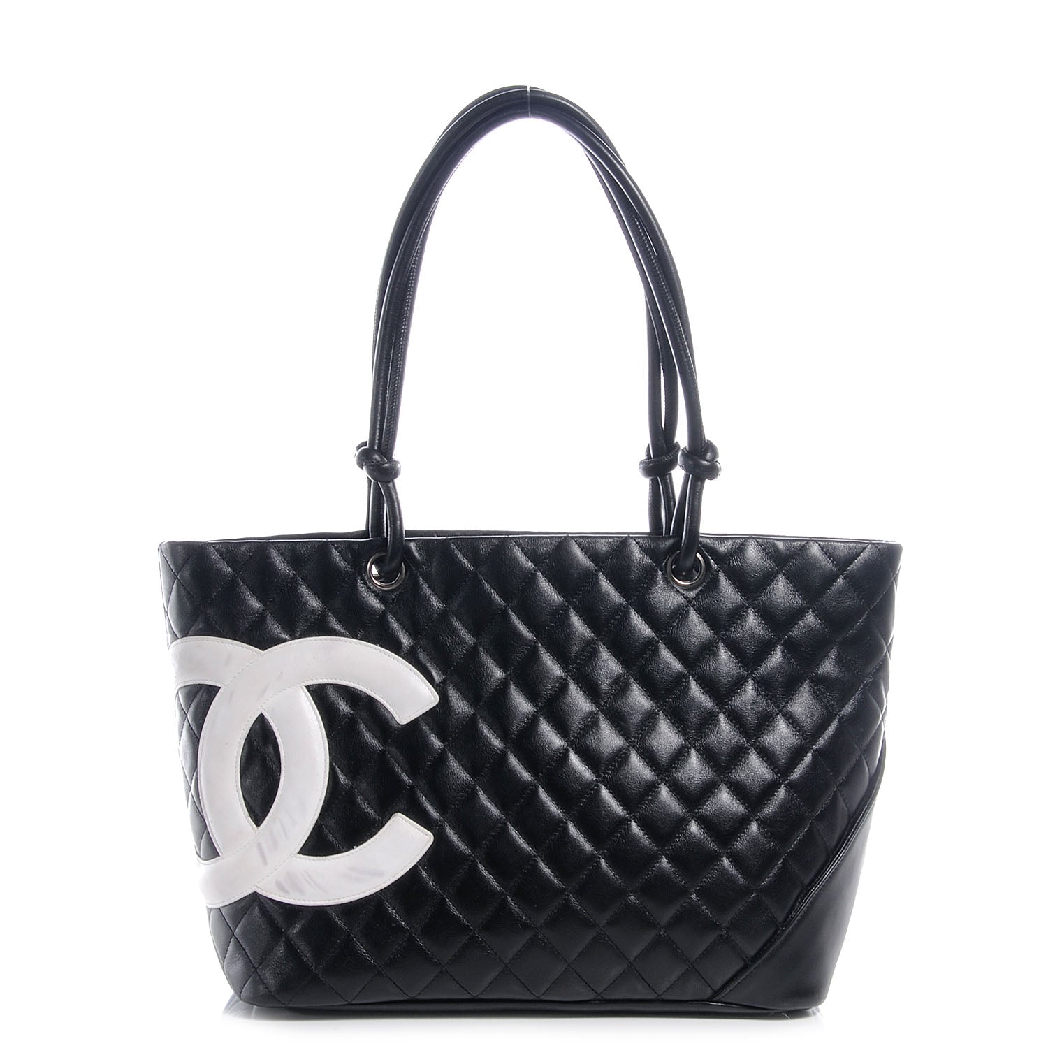 Chanel Calfskin Quilted Large Cambon Tote Black White 1 of 9