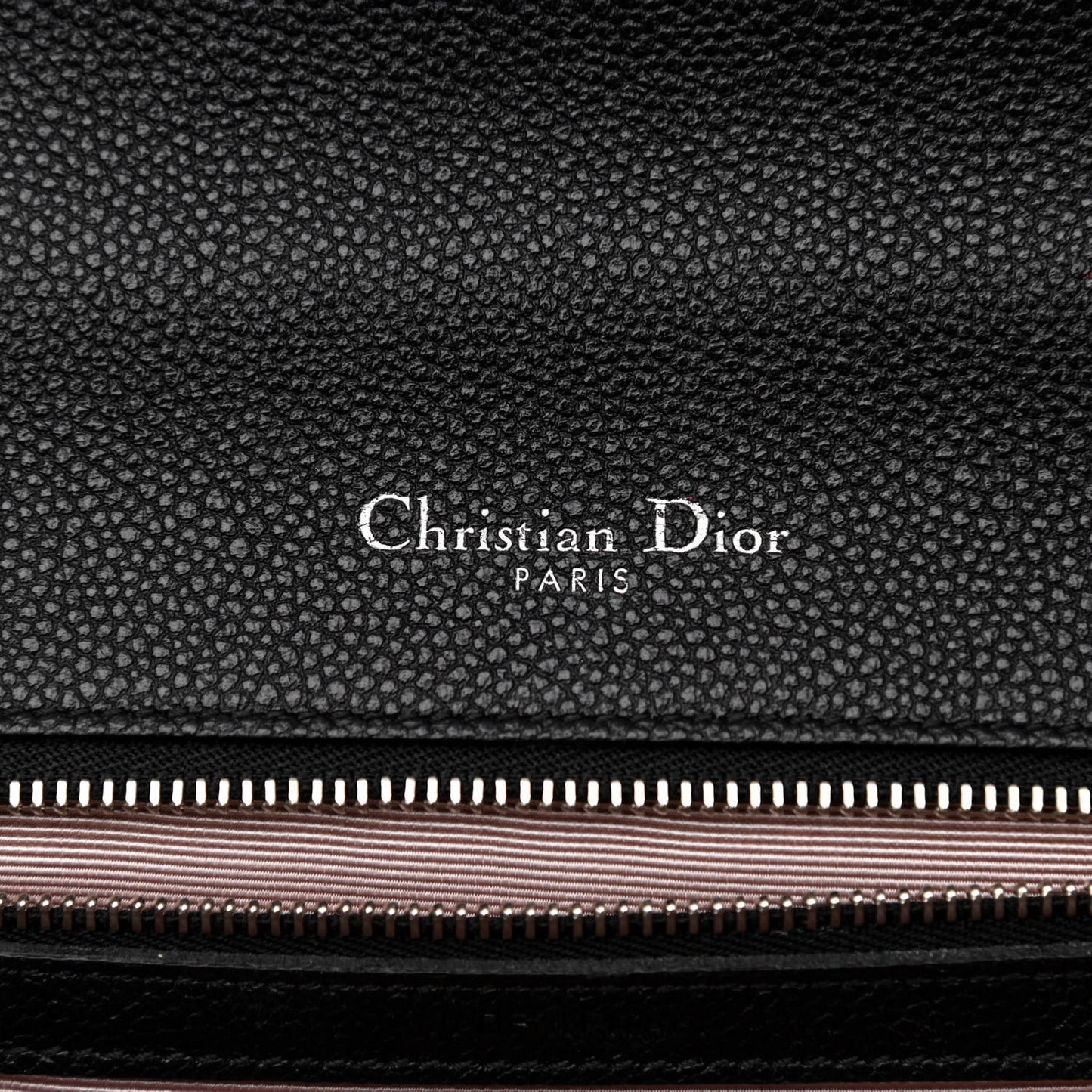 Grained Calfskin Medium Diorama Flap Bag Black