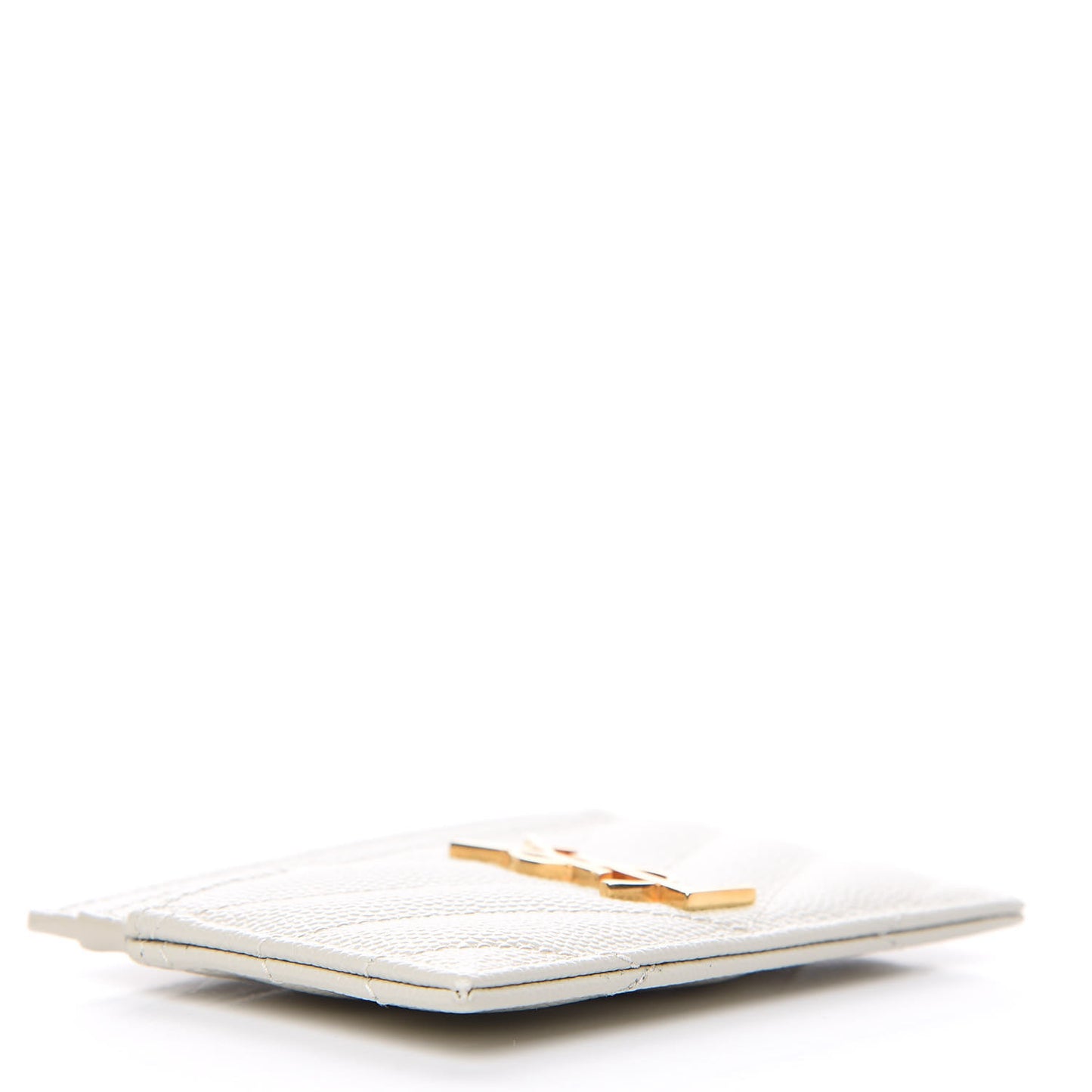 Grain De Poudre Matelasse Chevron Monogram Credit Card Case Crema Soft