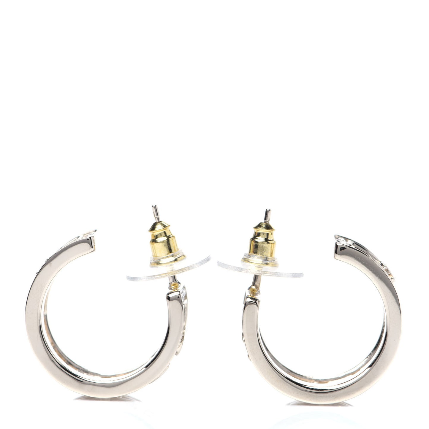 Metal Crystal Bow-tiful CC Hoop Earrings Gold