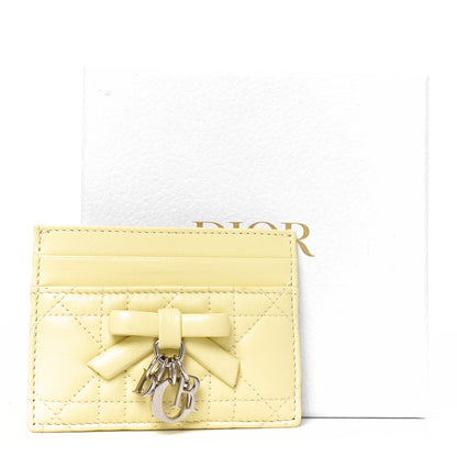 Christian Dior Lambskin Cannage Lady Dior Fressia Card Holder Mimosa 8 of 8