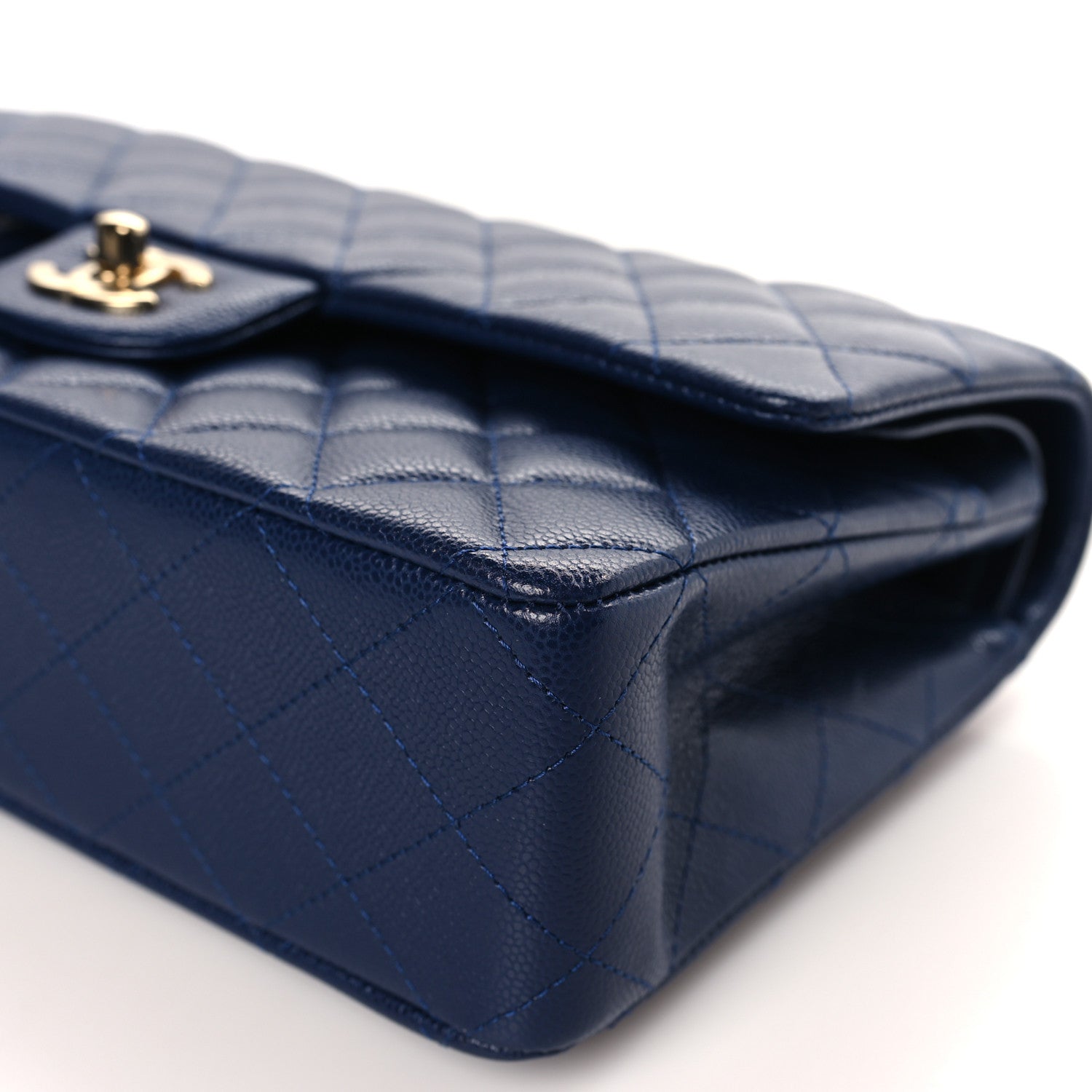 Chanel Caviar Quilted Medium Double Flap Navy 7 of 8