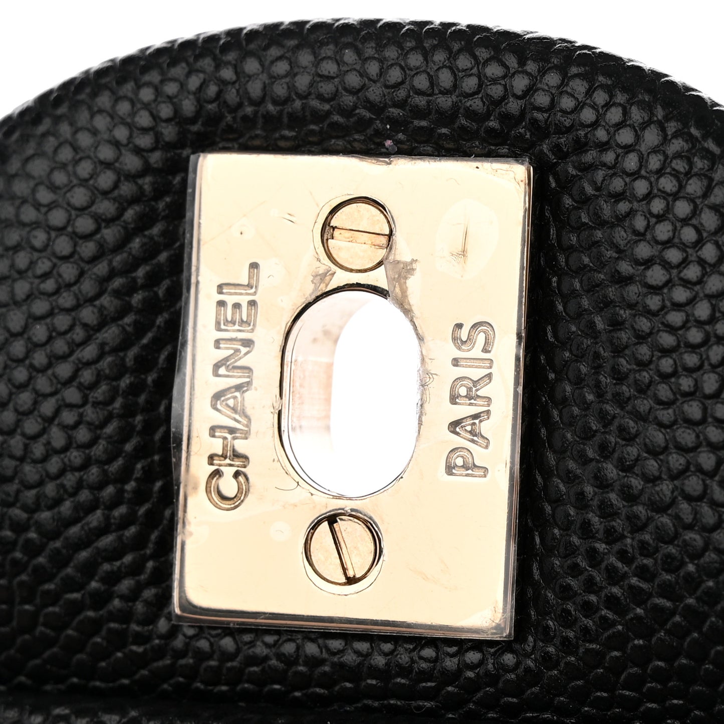 Caviar Quilted Flap Clutch Black