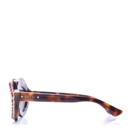 Gucci Acetate Crystal Studded Cat Eye Sunglasses GG0045S Tortoise 2 of 8