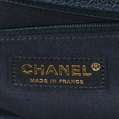 Chanel Caviar Quilted New Medium Boy Flap Dark Navy Blue 6 of 11