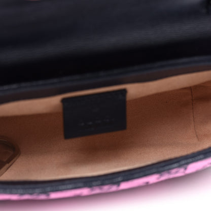Gucci Monogram Multicolor Matelasse Diagonal Super Mini GG Marmont Shoulder Bag Pink Blue 5 of 9