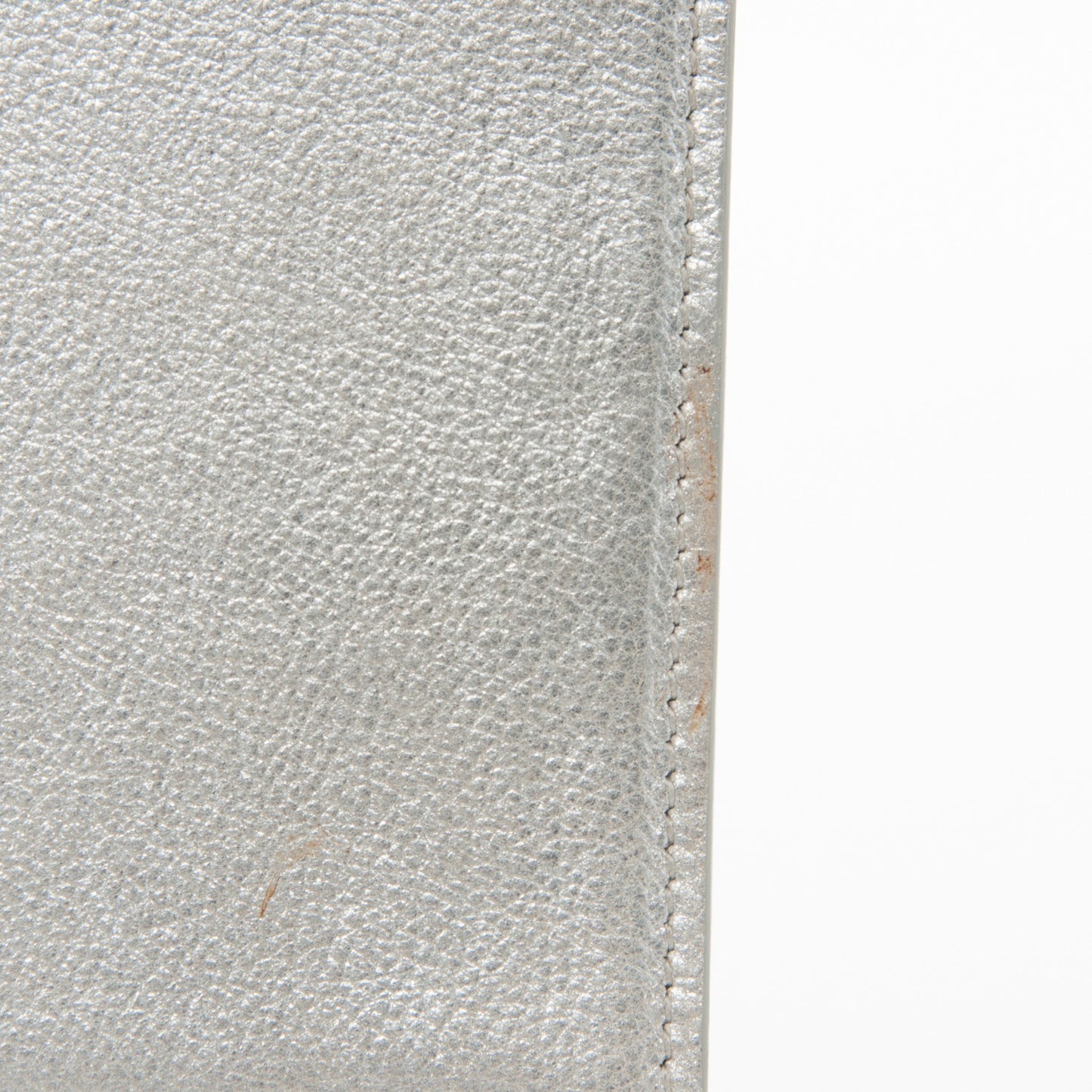 Metallic Calfskin Monogram Large Belle De Jour Clutch Silver