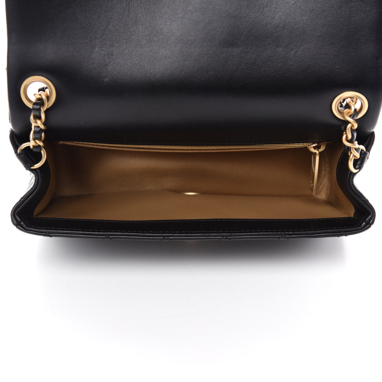 Lambskin Quilted Mini Rectangular Pearl Crush Flap Black