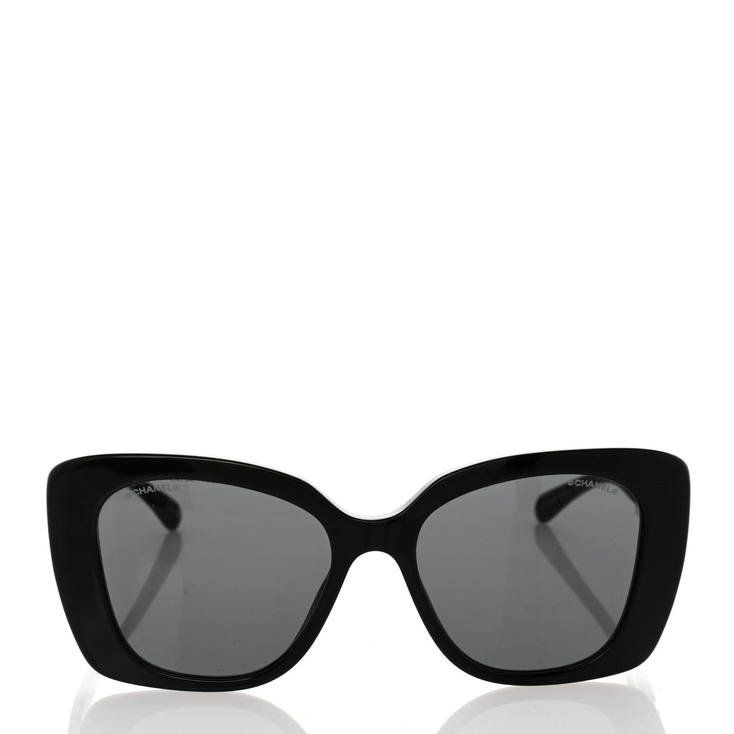 Acetate Strass Square Sunglasses 5422-B Black White