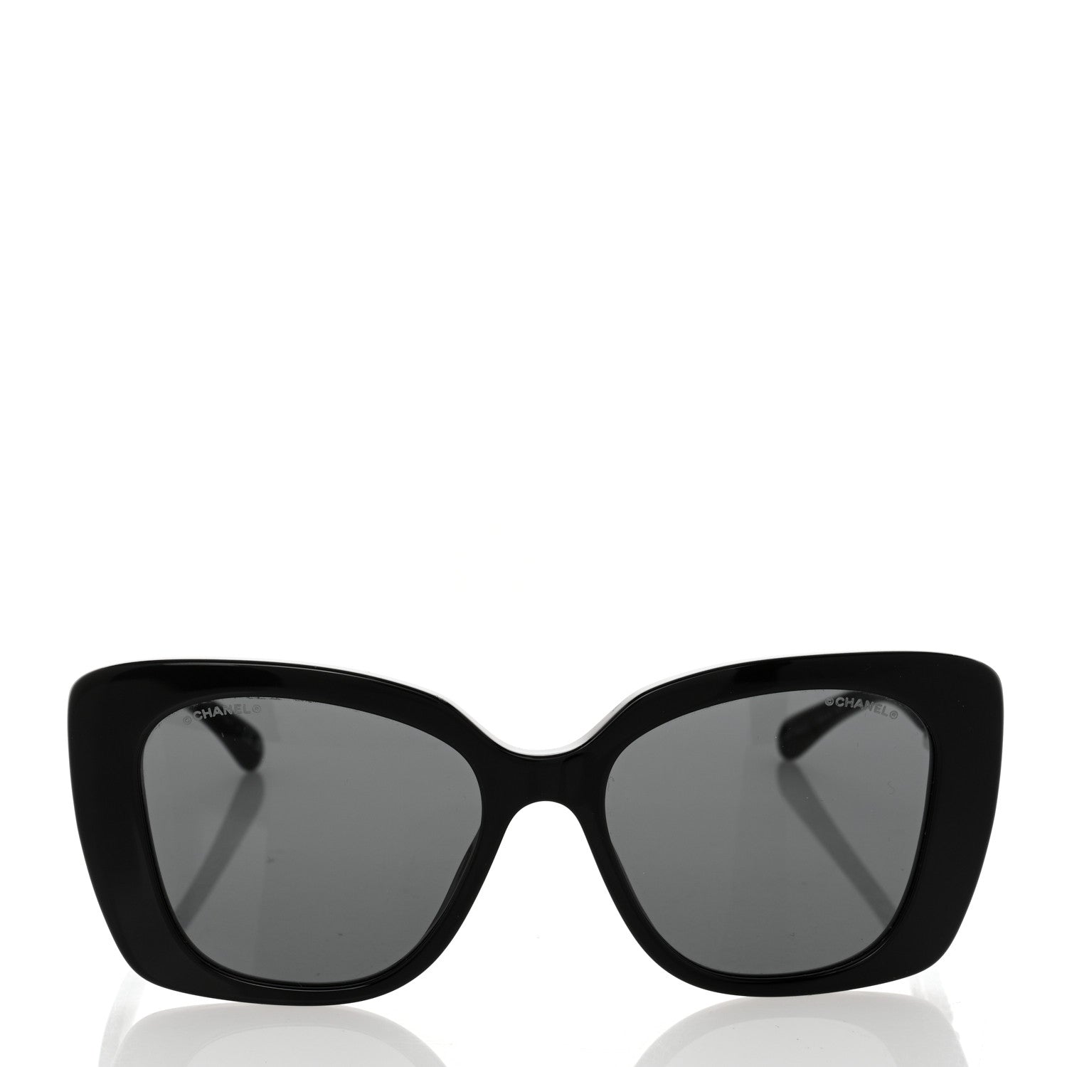 Chanel Acetate Strass Square Sunglasses 5422-B Black White 2 of 9
