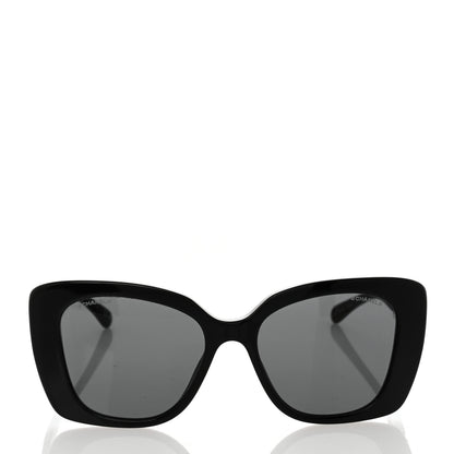 Chanel Acetate Strass Square Sunglasses 5422-B Black White 2 of 9