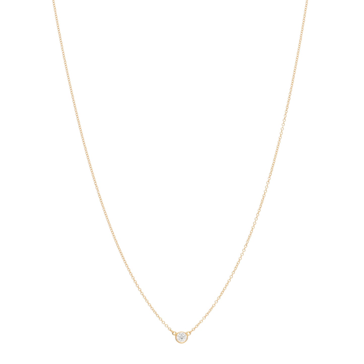 18K Yellow Gold Diamond .17ct Elsa Peretti Diamonds by the Yard Pendant Necklace