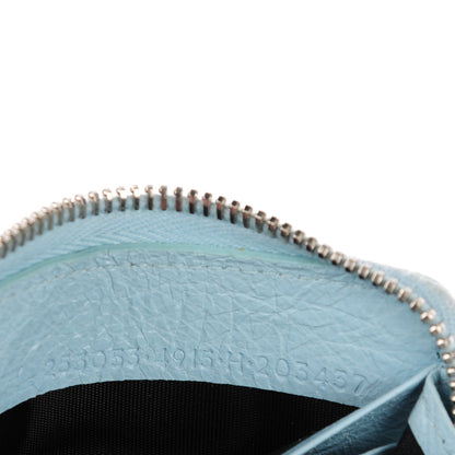 Balenciaga Agneau Giant 12 Silver Hardware Continental Zip Around Wallet Bleu Dragee 8 of 9