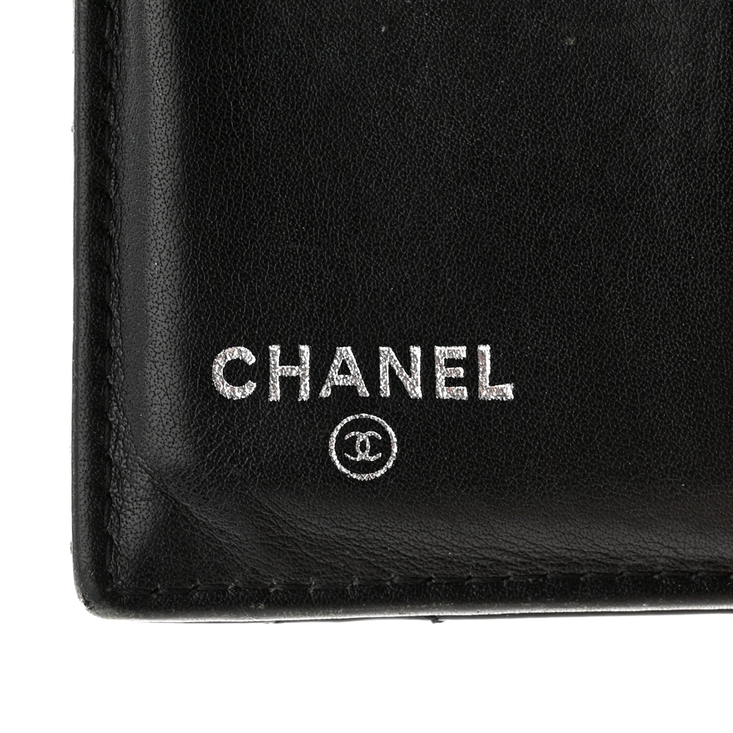 Patent Quilted Brilliant Compact Wallet Black