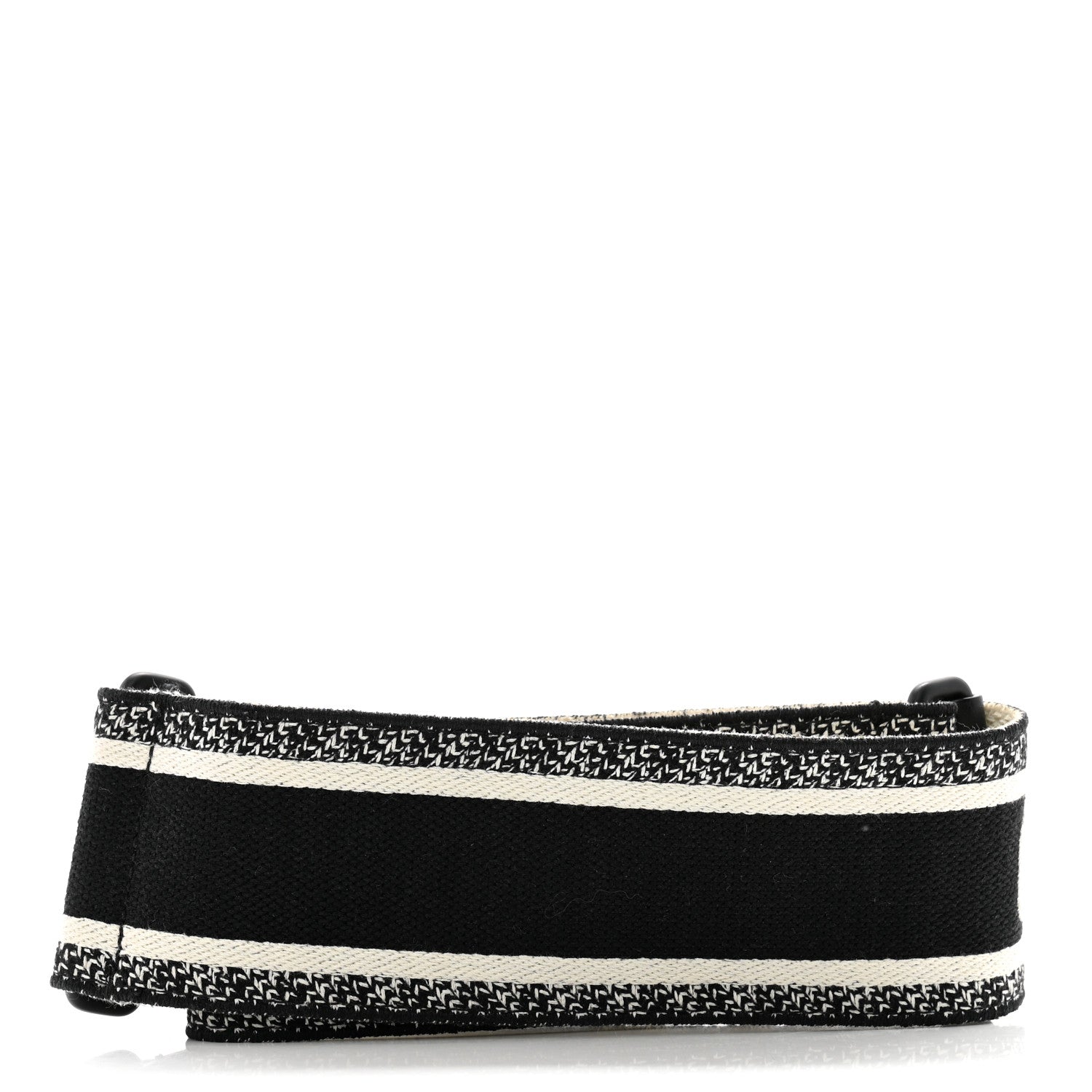 Christian Dior Canvas Embroidered Shoulder Strap Black White 2 of 5