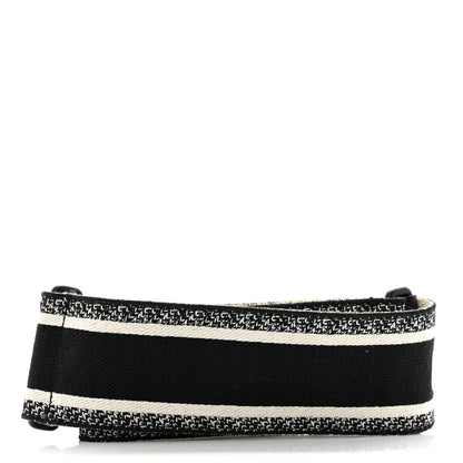 Christian Dior Canvas Embroidered Shoulder Strap Black White 2 of 5