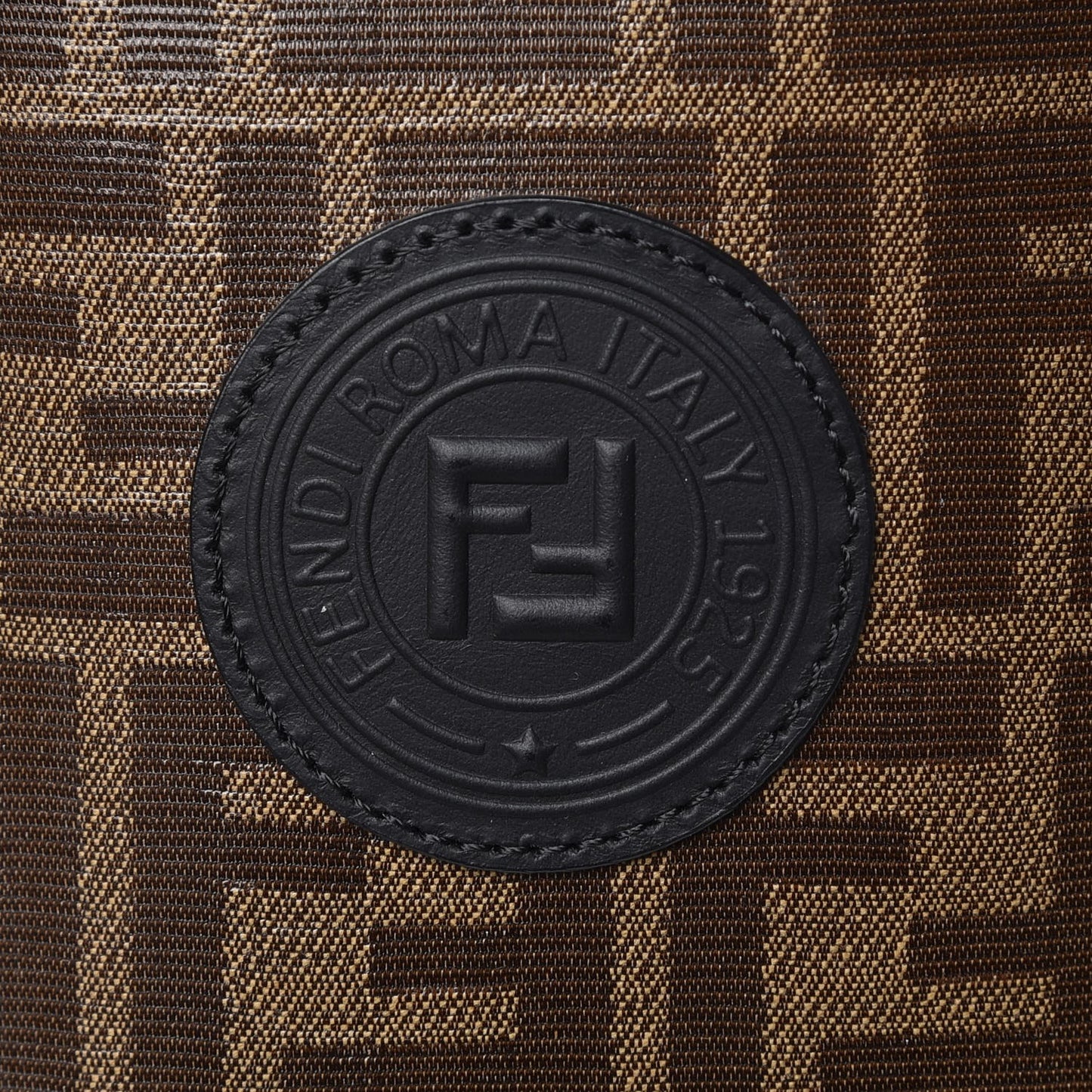 Glazed Fabric Vitello Century FF 1974 Stamp Patch Mini Peekaboo Defender Cover Mogano Panna Black