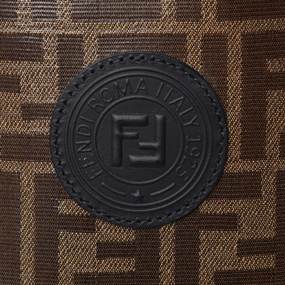 Fendi Glazed Fabric Vitello Century FF 1974 Stamp Patch Mini Peekaboo Defender Cover Mogano Panna Black 8 of 8
