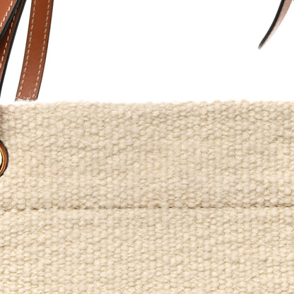 Celine Plein Soleil Textile Calfskin Horizontal Cabas Cream Red 8 of 10