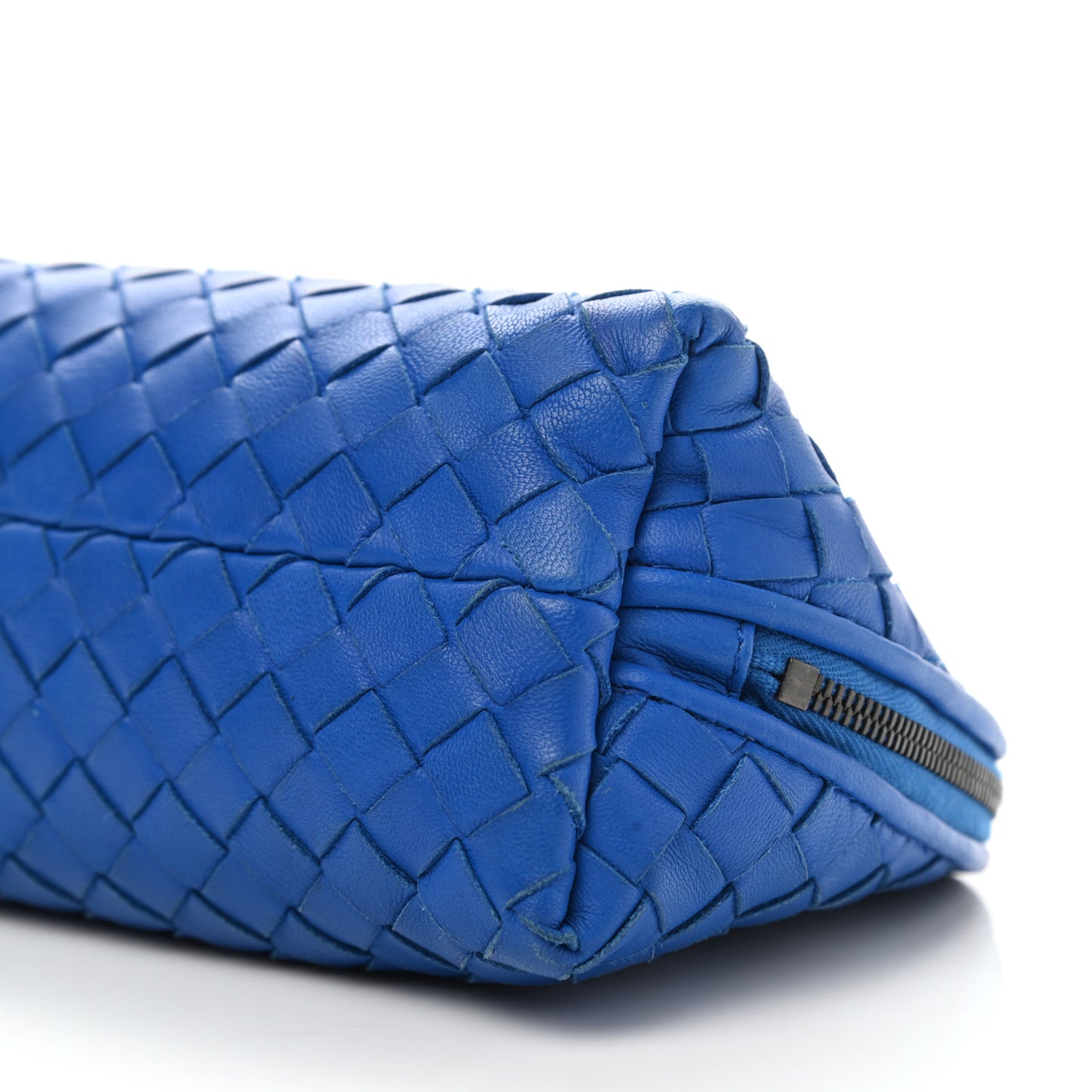 Nappa Intrecciato Small Cosmetic Pouch Signal Blue