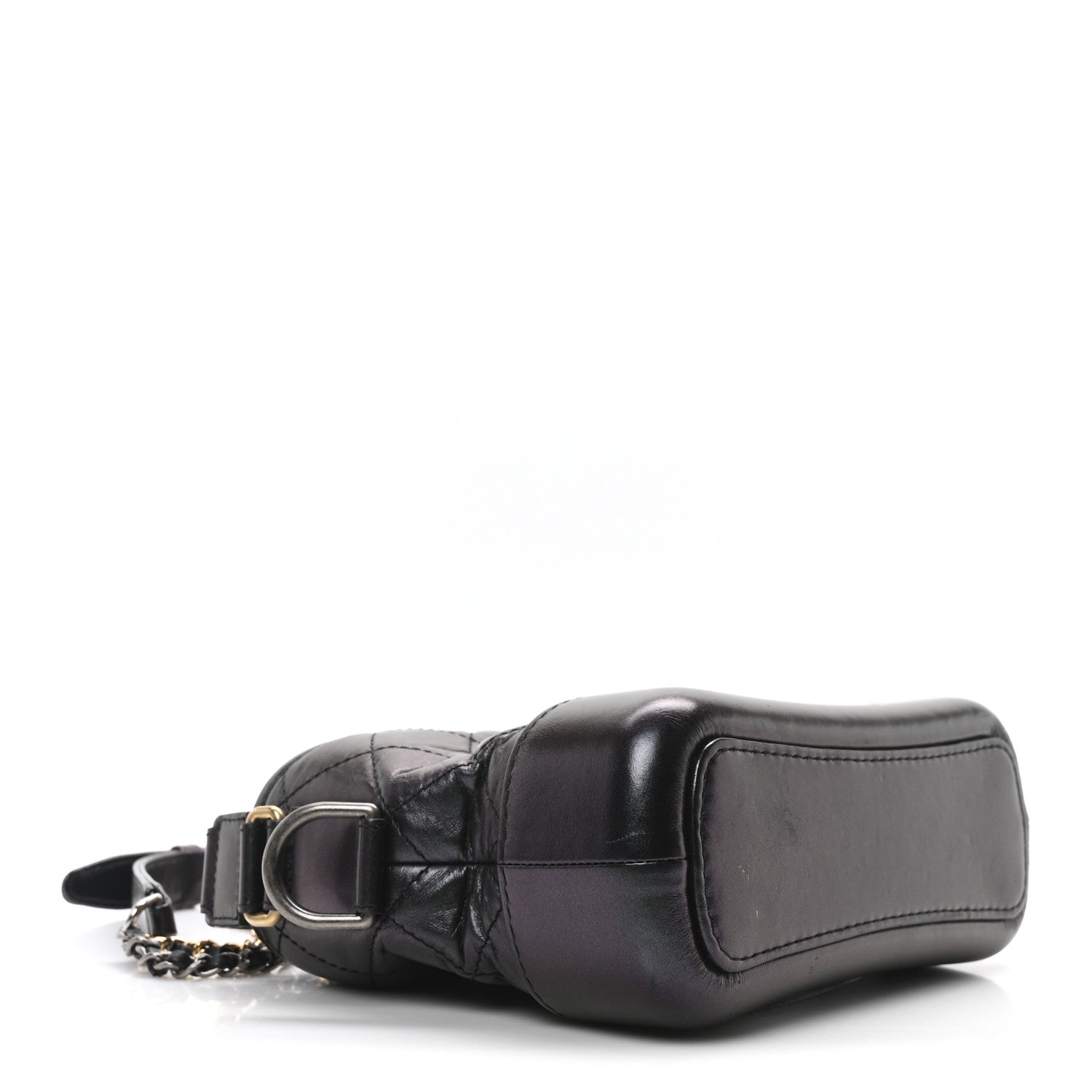 Chanel Iridescent Aged Calfskin Quilted Small Gabrielle Hobo Black 3 of 9