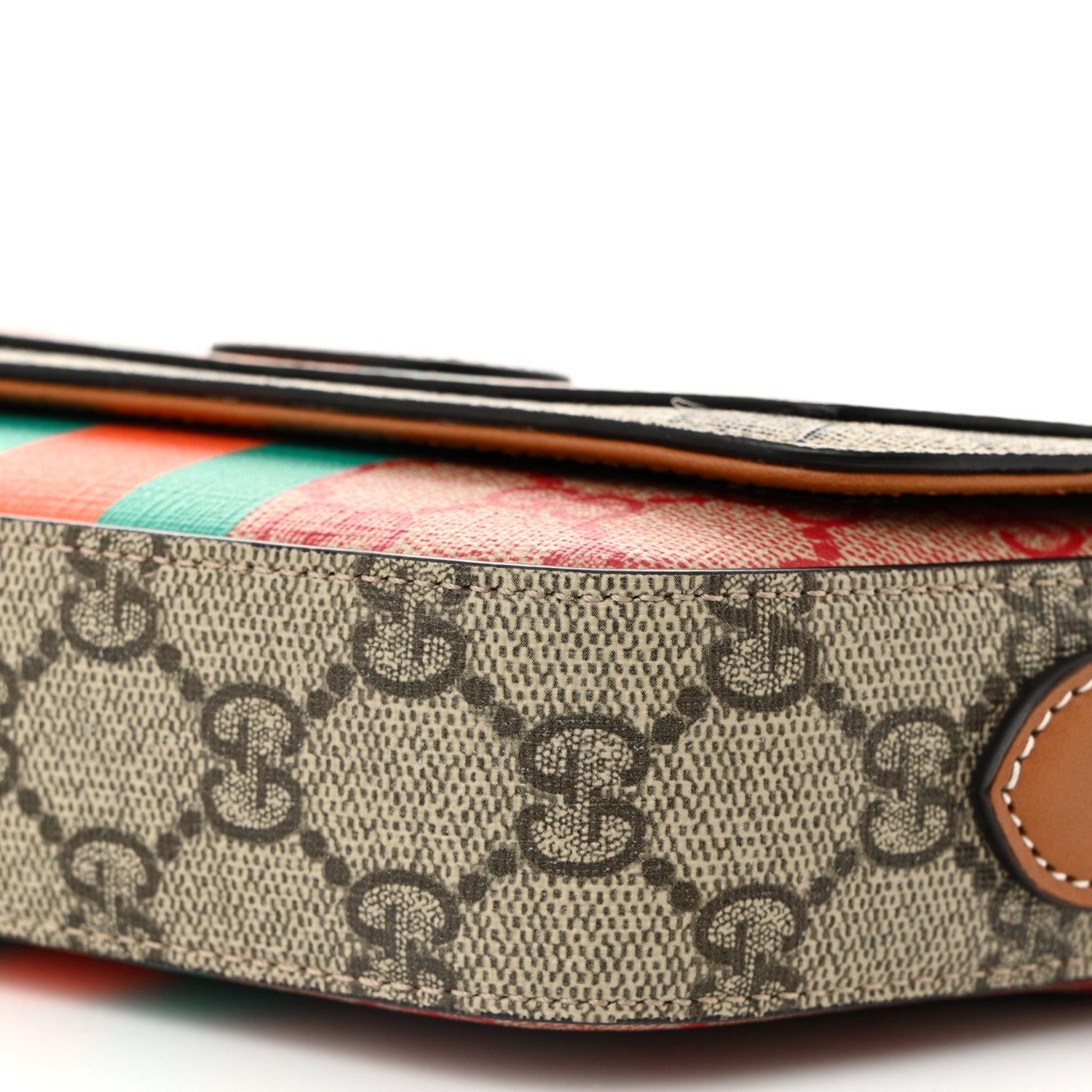 Gucci X DANS LE VERT GG Supreme Monogram Cuoio Web Mini Retro Interlocking G Top Handle Beige Rosso Ebony Harness Brown 10 of 10