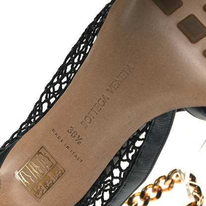 Bottega Veneta Mesh Nappa Chunky Chain Sandals 38.5 Black 6 of 7