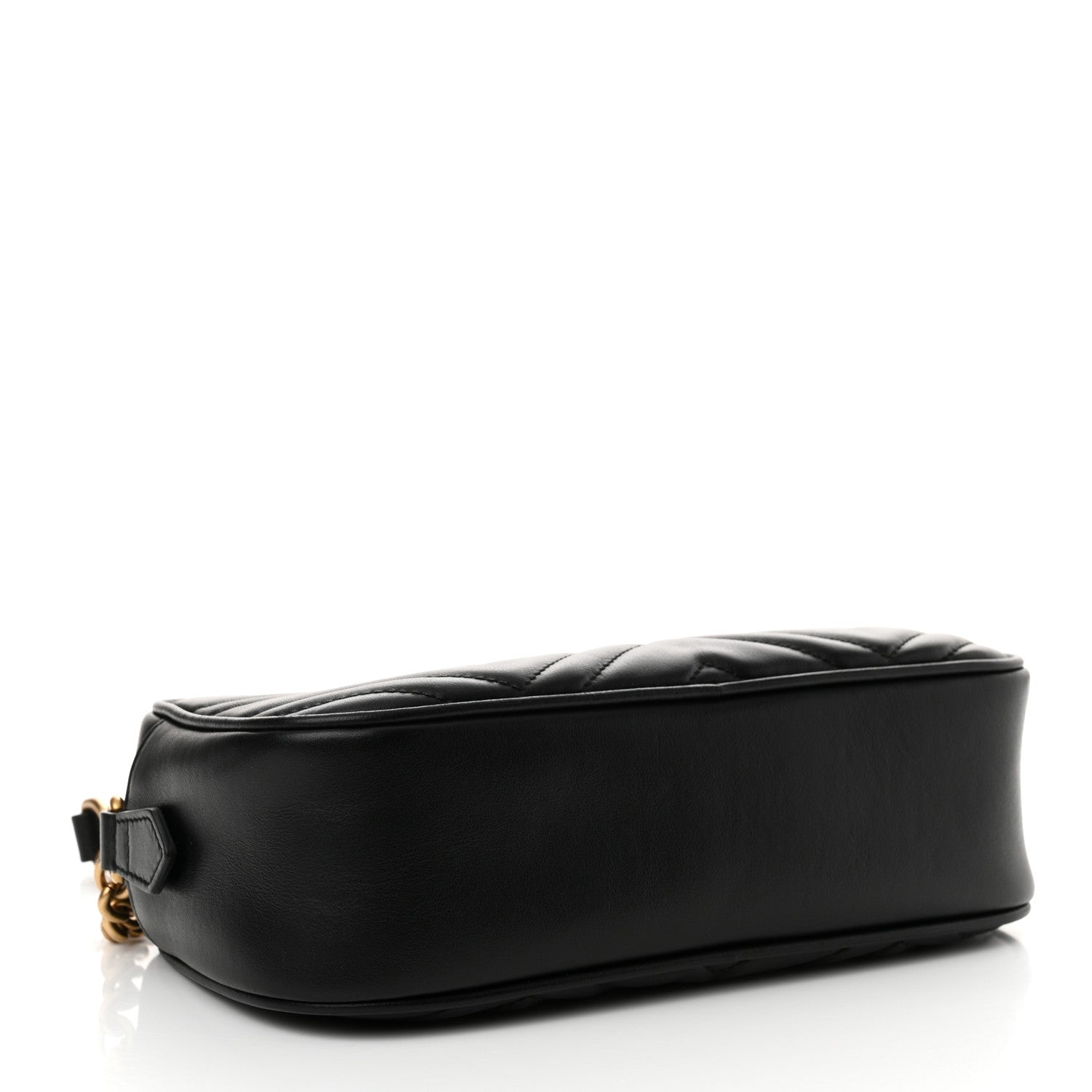 Gucci Calfskin Matelasse Small GG Marmont Chain Shoulder Bag Black 4 of 13