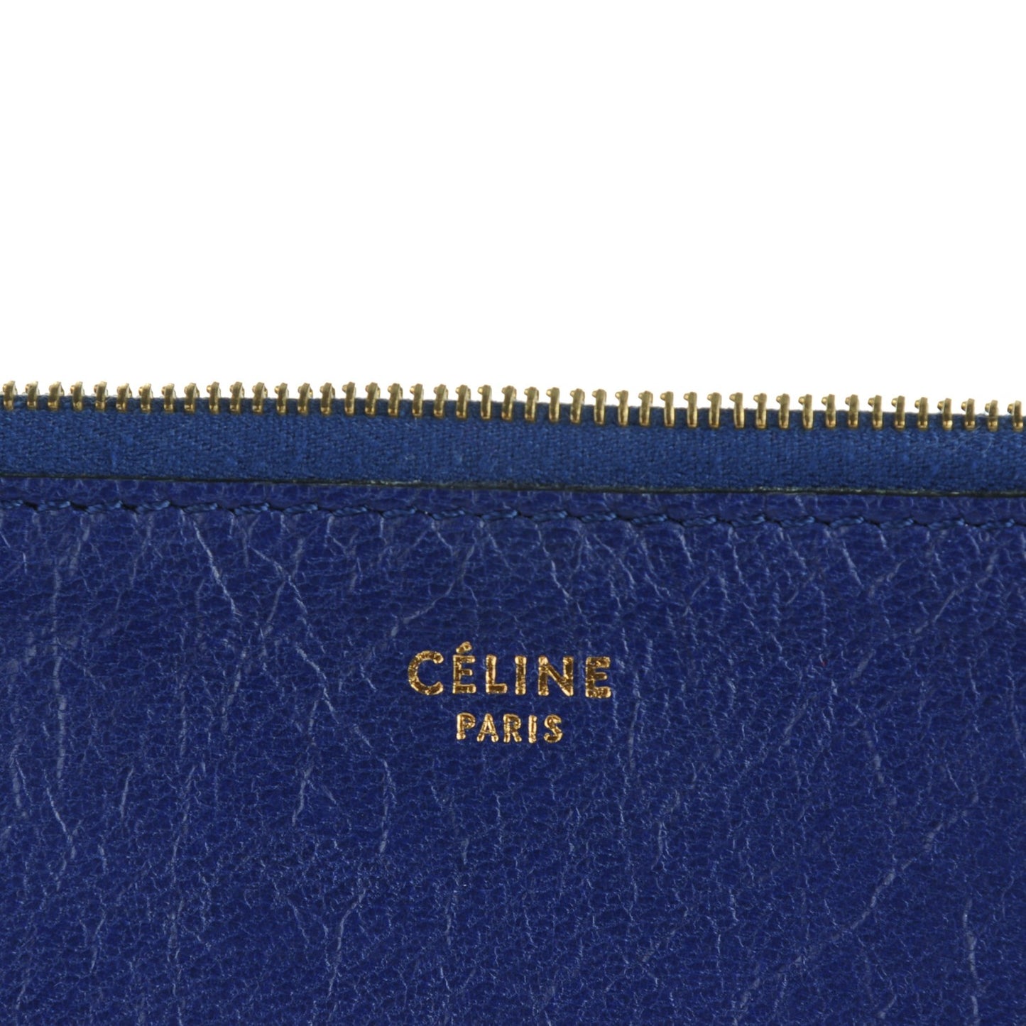 Lambskin Bi-Color Solo Clutch Pouch Royal Blue Burgundy Brown