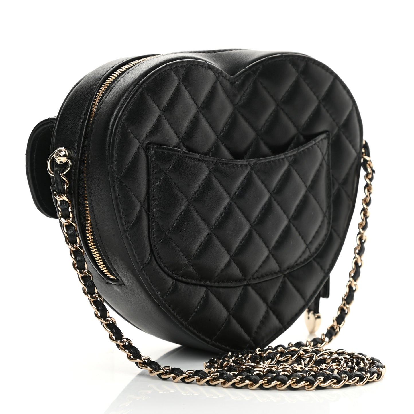 Lambskin Quilted CC In Love Heart Bag Black
