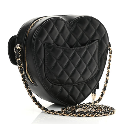 Chanel Lambskin Quilted CC In Love Heart Bag Black 3 of 11