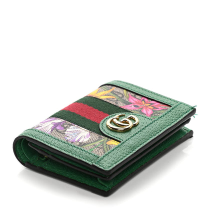 Gucci GG Supreme Monogram Flora Web Ophidia Card Case Green 4 of 10