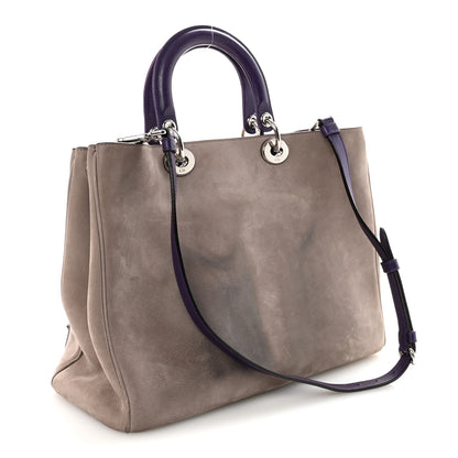 Christian Dior Suede Large Diorissimo Tote Purple 4 of 10