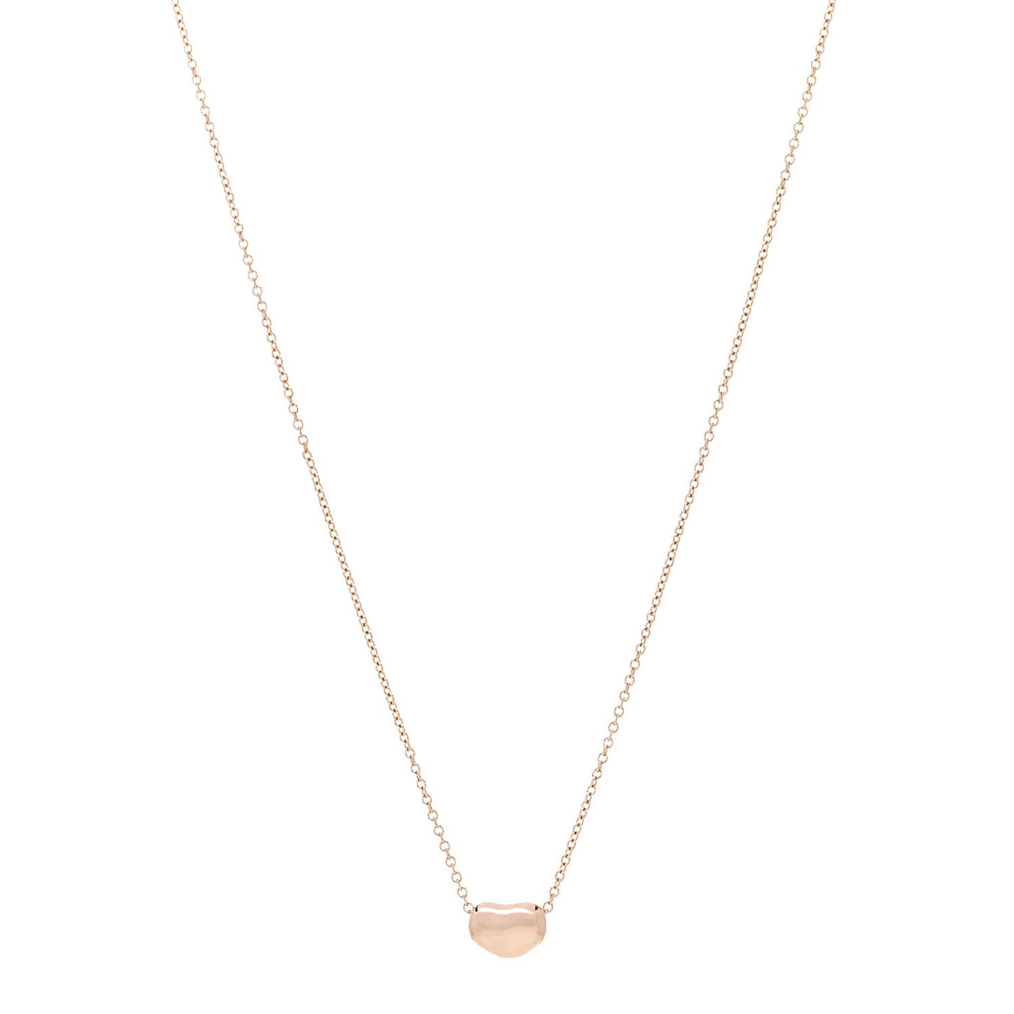 18K Rose Gold 6.5mm Elsa Peretti Bean Pendant Necklace