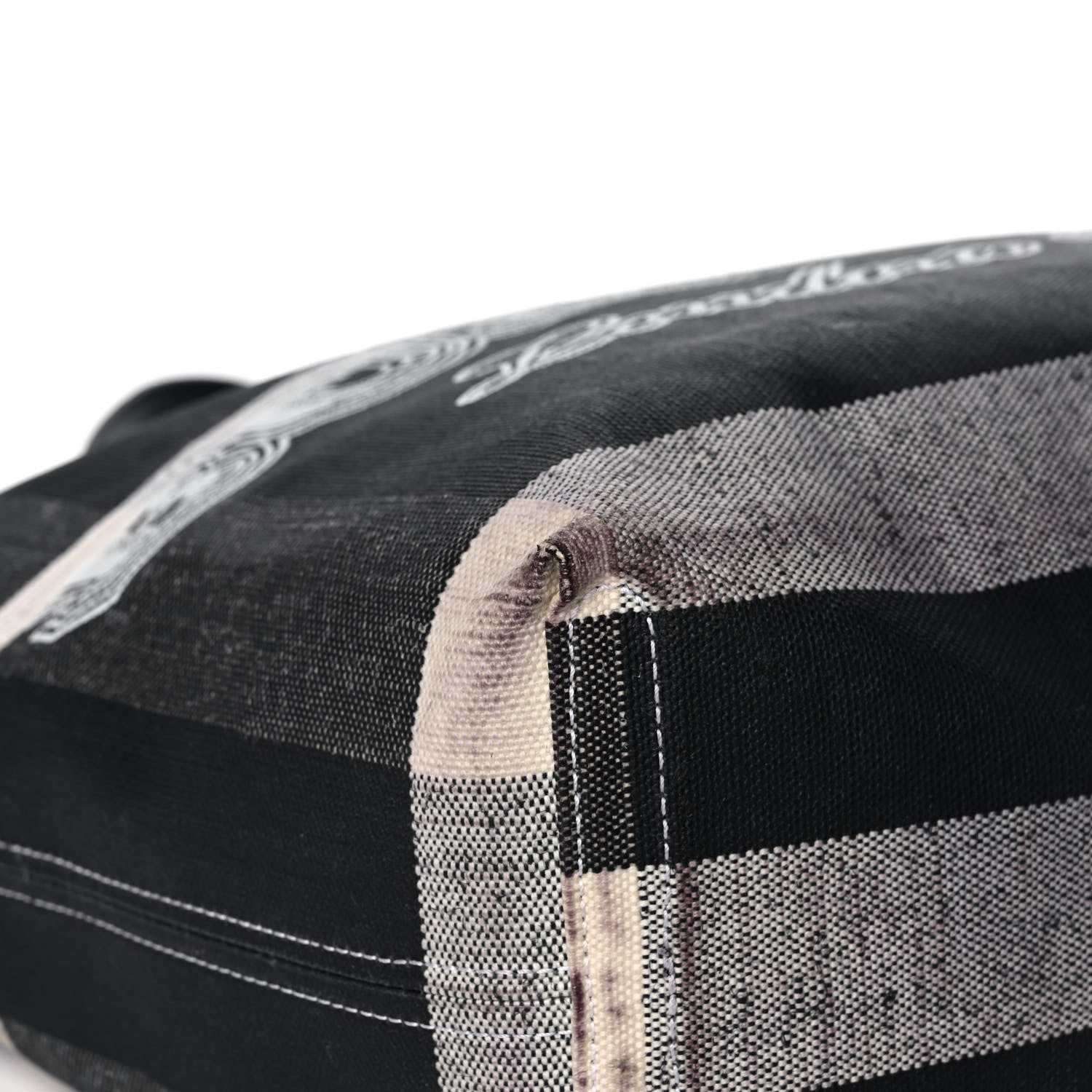 Burberry Coated Canvas Mega Check Medium Doodle Tote Black White 8 of 16