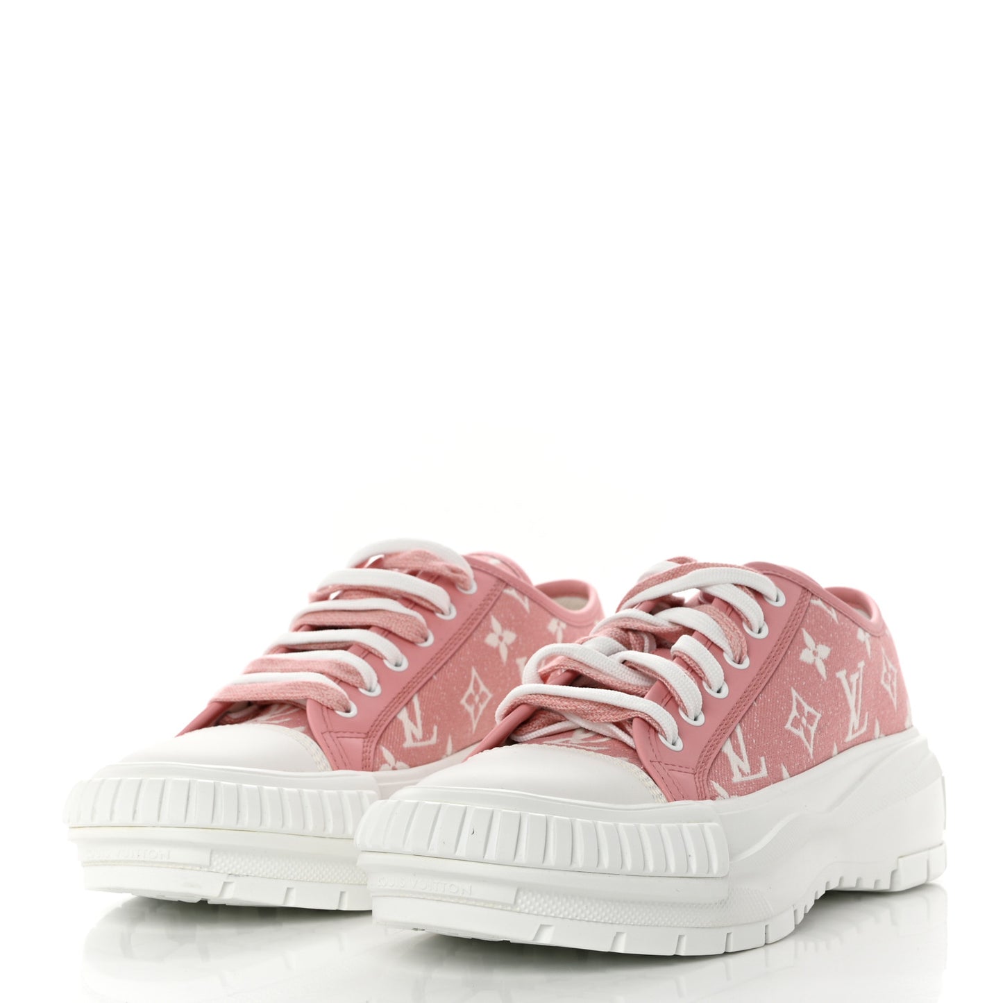 Denim Monogram Squad Sneakers 40 Pink