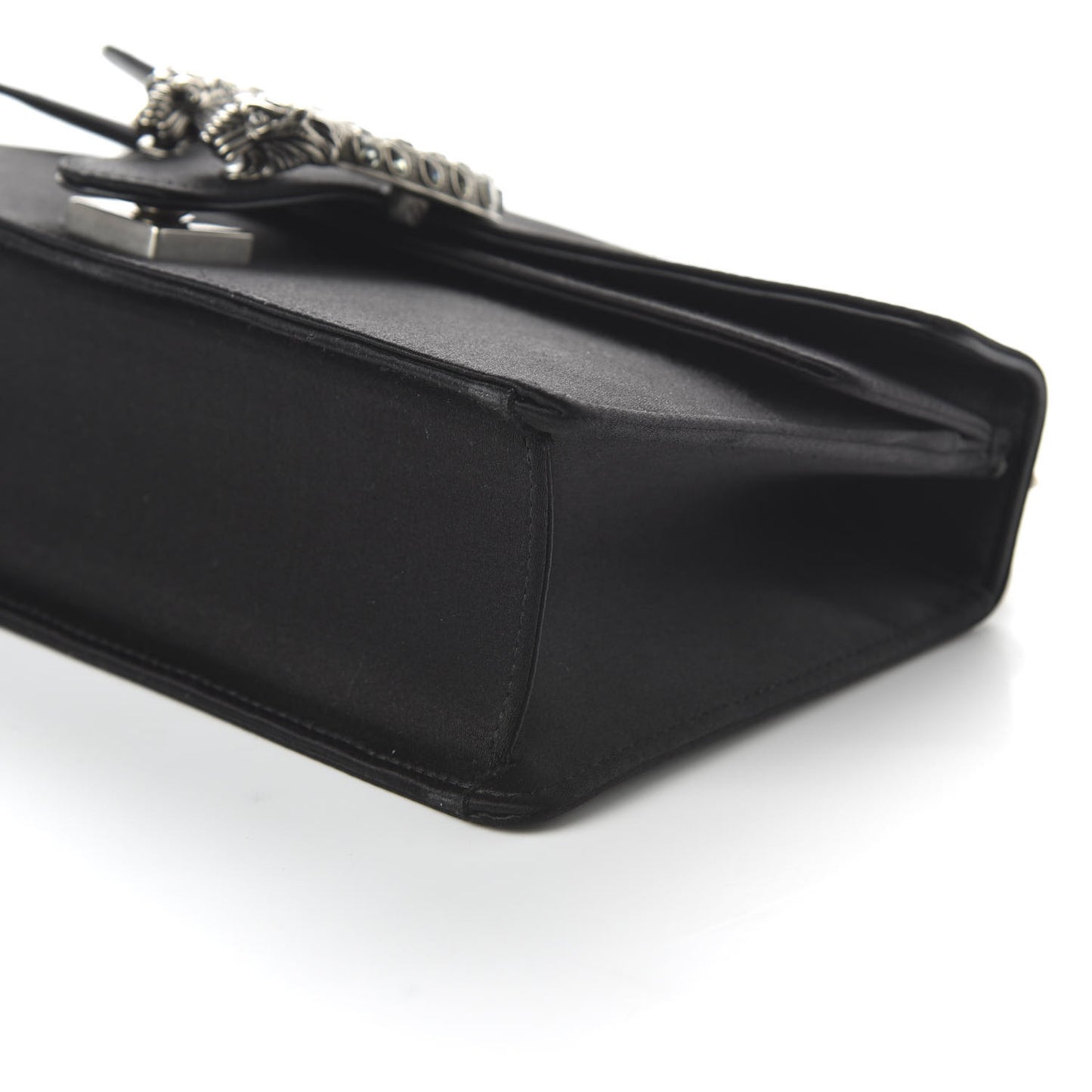 Satin Silk Crystal Small Dionysus Shoulder Bag Black Black Diamond