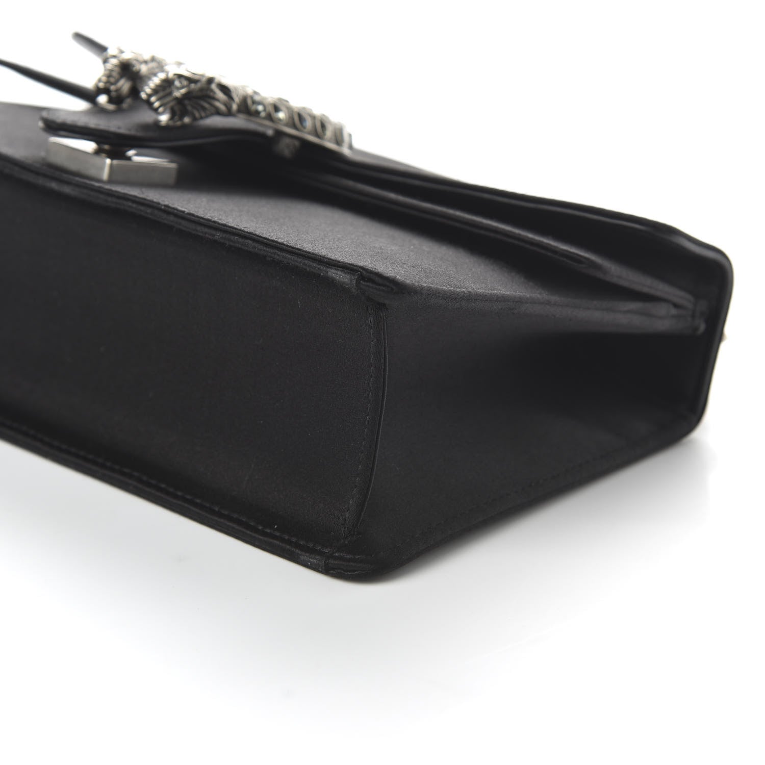 Gucci Satin Silk Crystal Small Dionysus Shoulder Bag Black Black Diamond 7 of 10