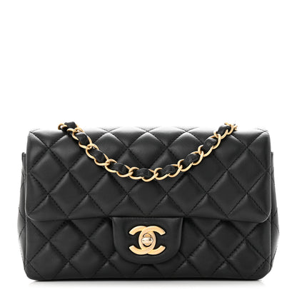 Chanel Lambskin Quilted Mini Rectangular Flap Black 2 of 11